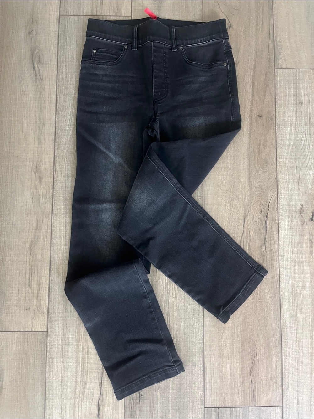 SPANX women’s Washed Black Slim Straight Jeans